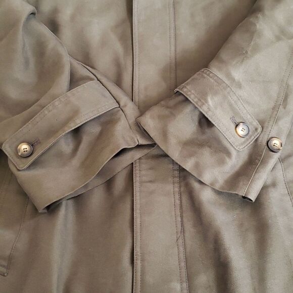 Ralph Lauren Trench Coat Mens 48R Olive Green Button Up Classic Old Money Luxury - Picture 5 of 9